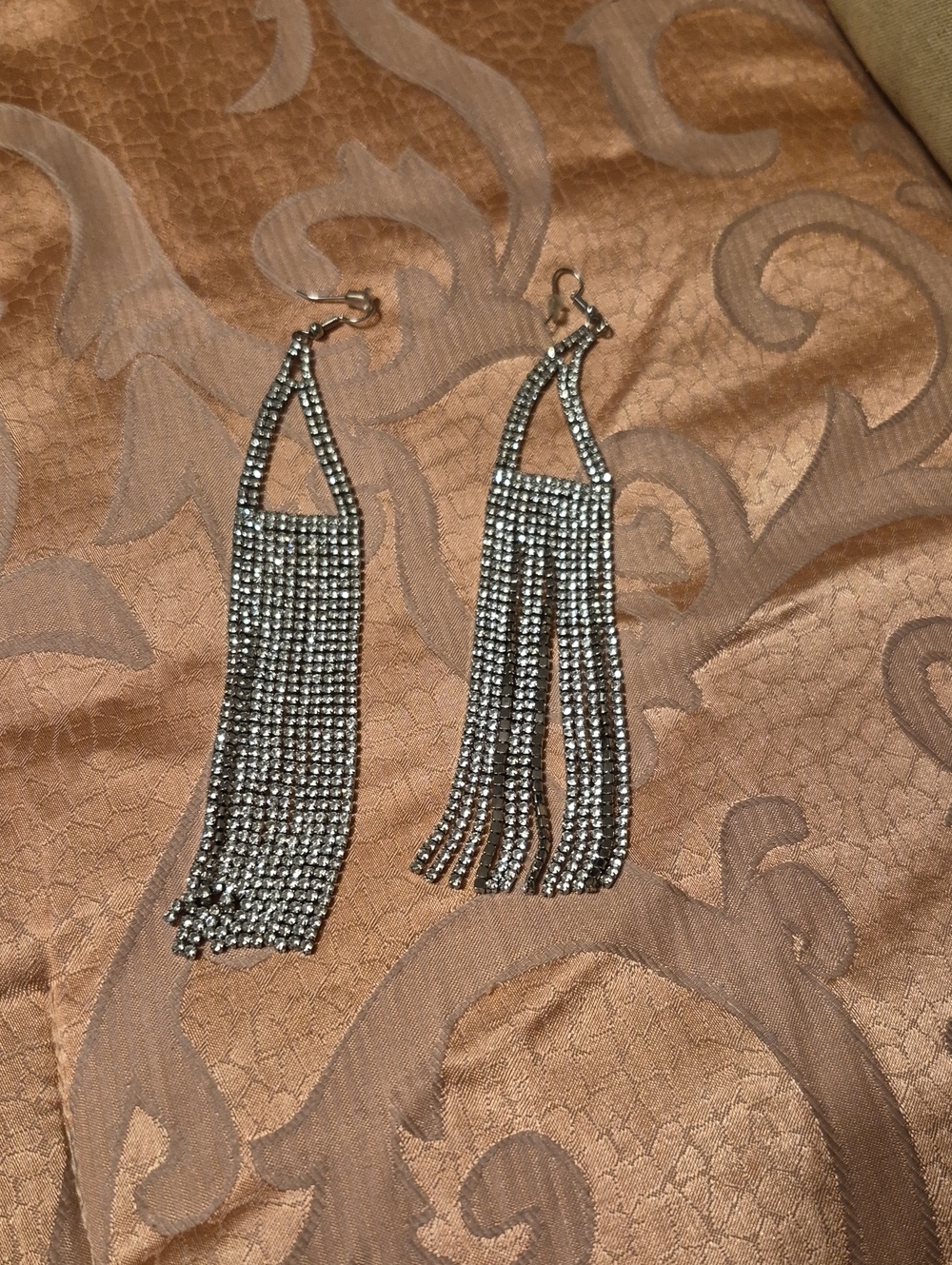 Silver Fringe Drop Earrings - Brand: